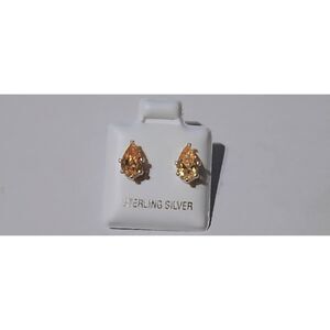 NEW~2Ct Pear Cut Lemon Citrine Gemstone Stud Earrings~.925 Sterling Silver